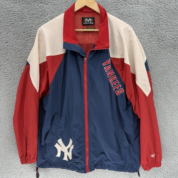 Vintage MIRAGE 1990s NY New York Yankees Windbreaker‎ Jacket Street Wear Mens L - Picture 1 of 15